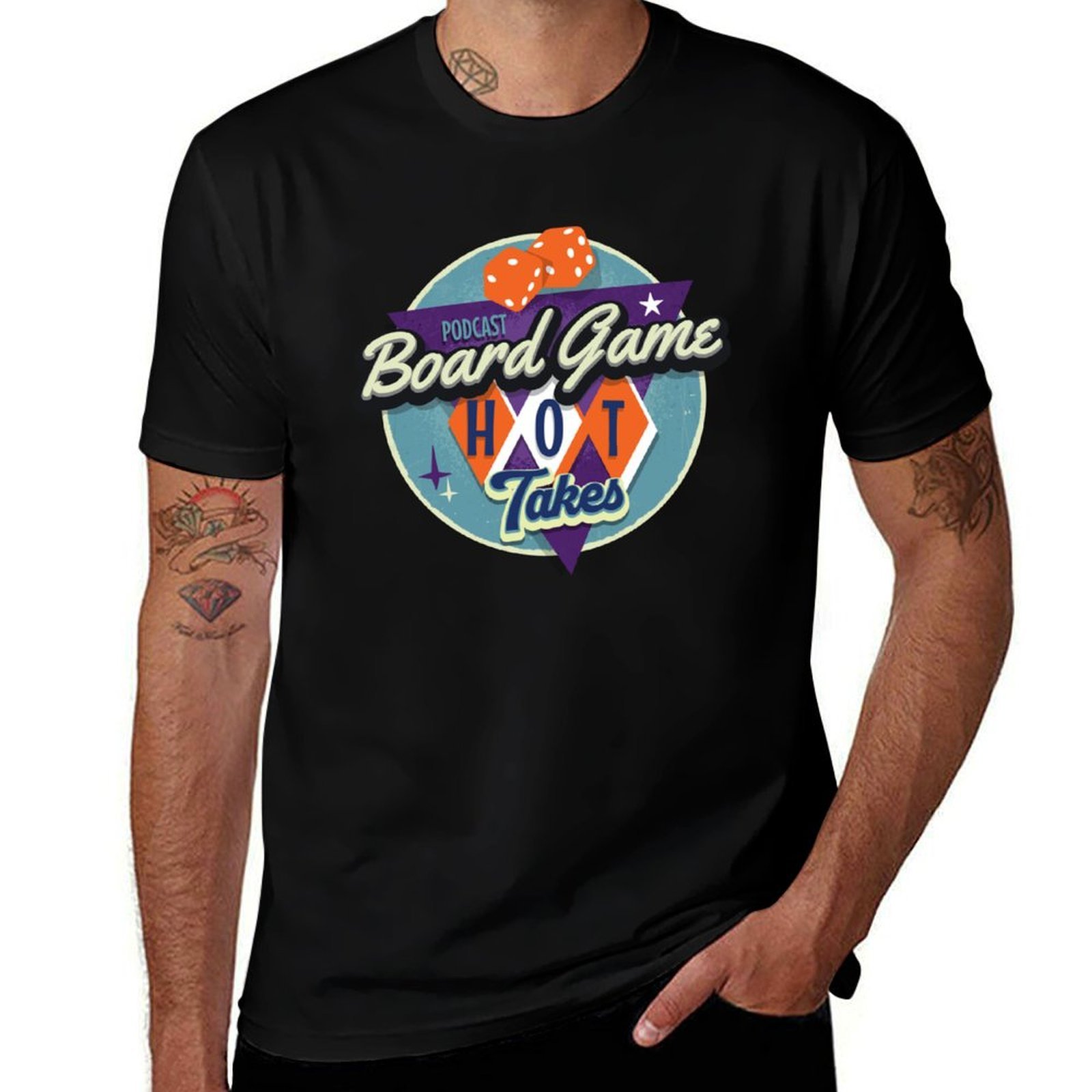 Board Game Logo - Bordspel Hot Takes Podcast Logo T-shirt