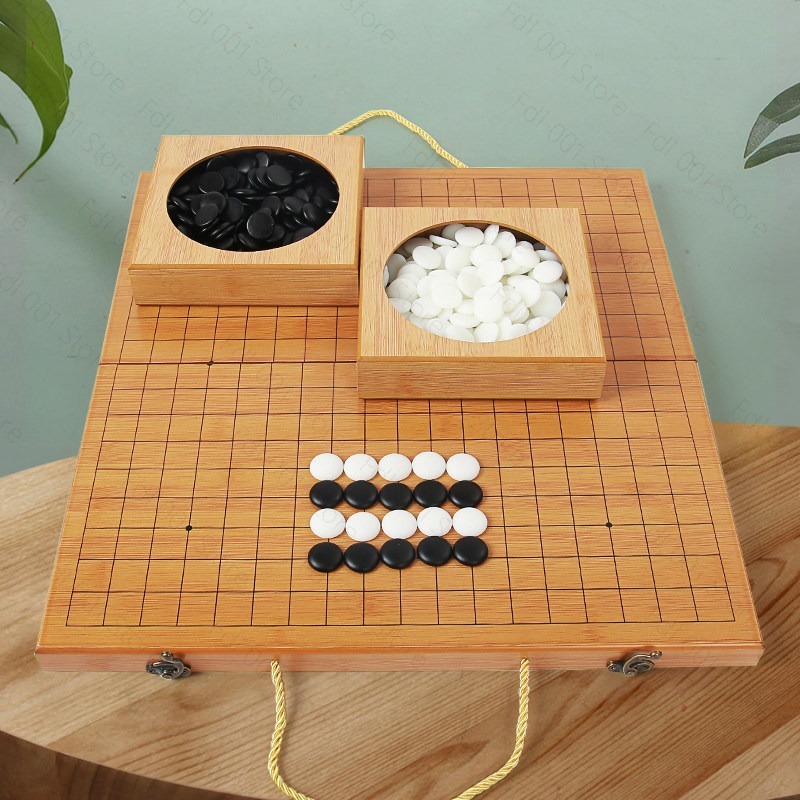 Board Game Go - 19-delige Go-set Backgammon bordspel zwart-wit schaakbord