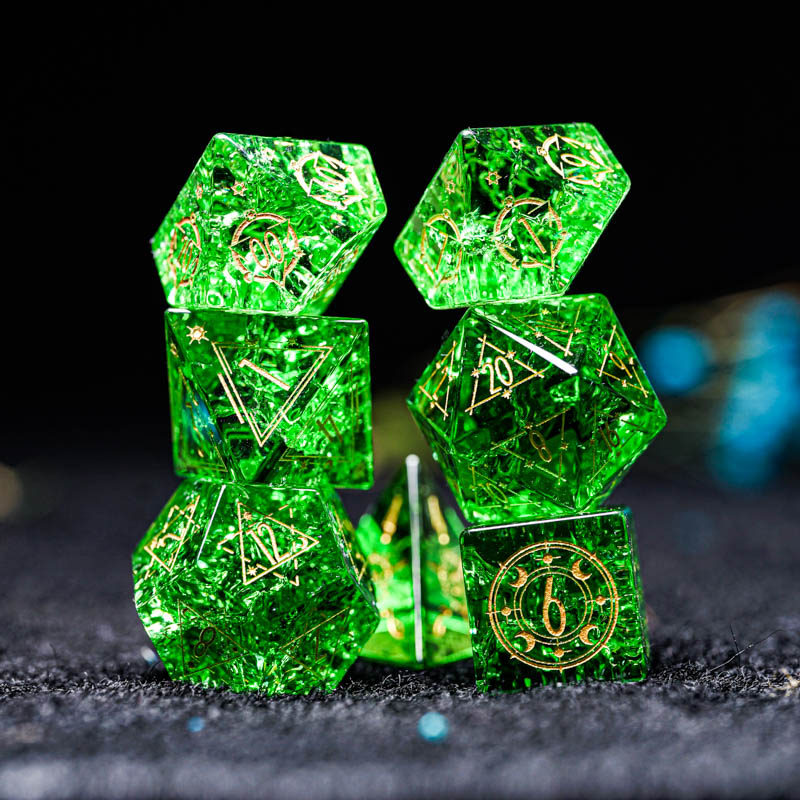 Board Game Logo - Groen Glas D & D Dobbelstenen