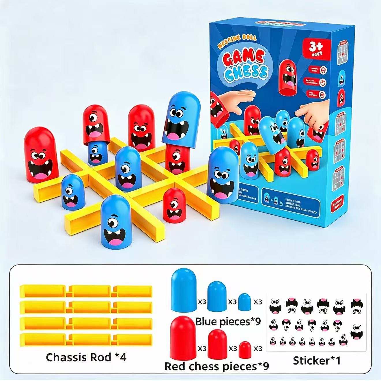 Board Game For 6 Years Old - Tic-Tac-Toe Eet-en-Schiet Stapelbekers Dubbel Gevecht Bordspel