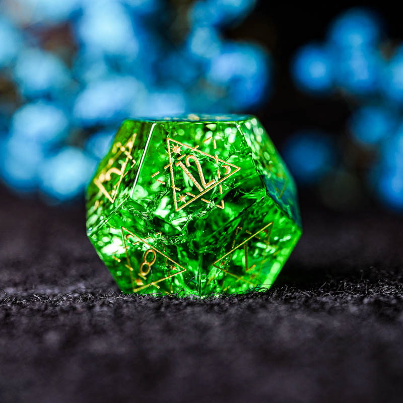 Groen Glas D & D Dobbelstenen  - Board Game Logo recensie en prijs