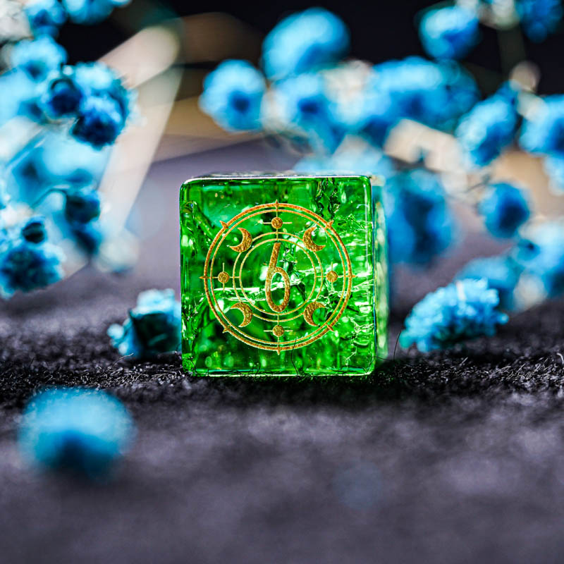 Groen Glas D & D Dobbelstenen  - Board Game Logo recensie en prijs