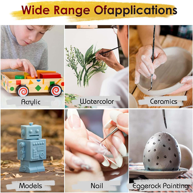 30 stuks kleine detailverfbors - Miniature Painting Set recensie en prijs