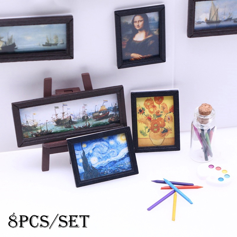8 stks/set 1:12 Poppenhuis Min - Miniature Painting Set recensie en prijs